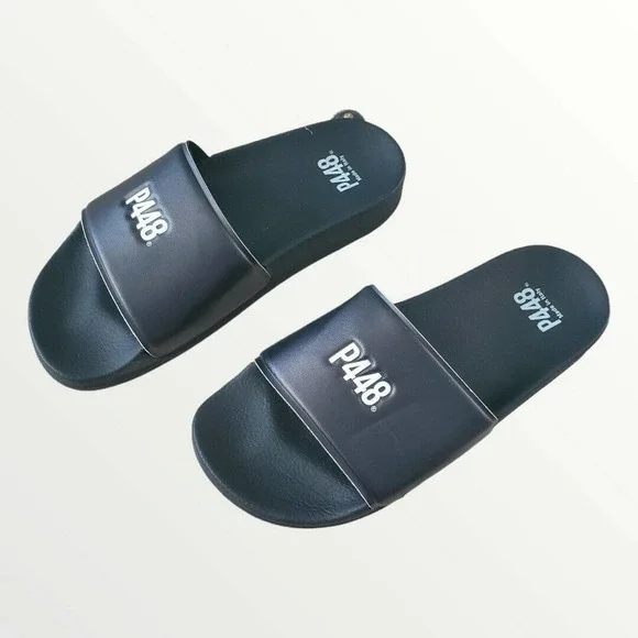 𝅺p448 Super Water Resistant Slide Sandal Women's 37/6.5 Contoured Footbed Black - Picture 6 of 7